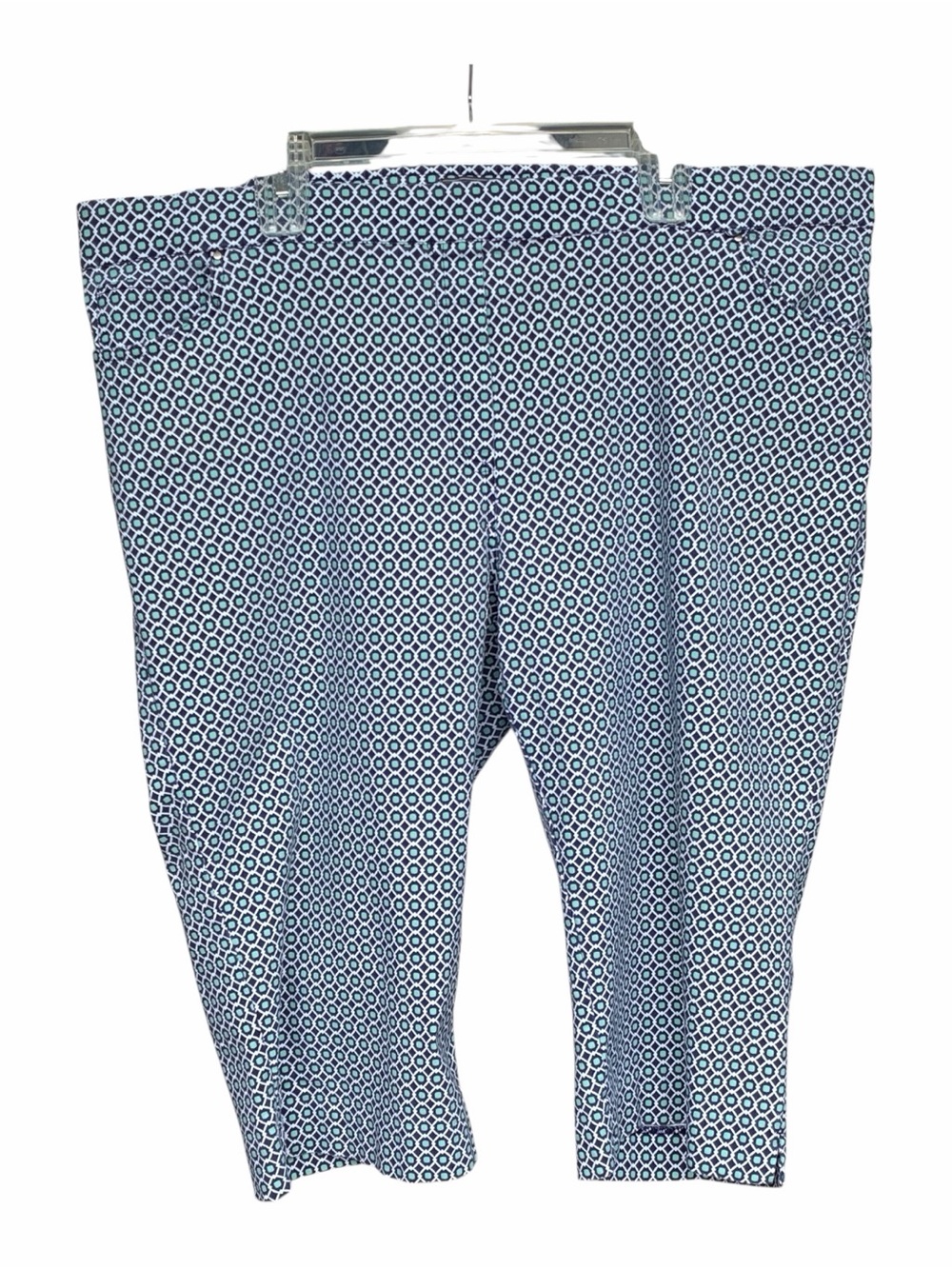 89th & Madison Navy Geo-Print Pull-On Capris
